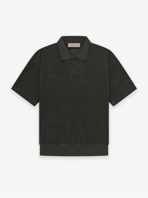 Camiseta Essentials SS Terry Polo Verde Oscuro | 28ORCWFLN