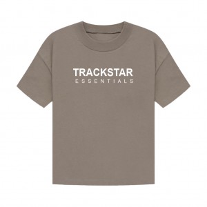 Camiseta Essentials Trackstar London Ligeros Lana Crepe Marrones | 04KNSCVHG