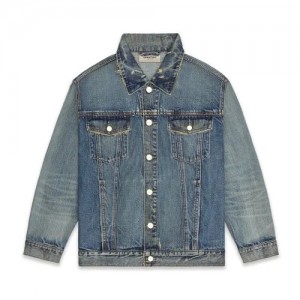 Chaquetas Essentials Fear of God Denim Azules Oscuro | 34EQRLSDI