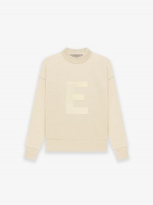 Sudadera Essentials Crewneck Egg Shell Niños Beige | 34TRAZSDN