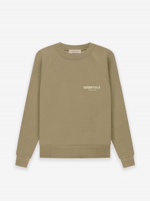 Sudadera Essentials Fear of God Crewneck Marrones | 43SJHZELY