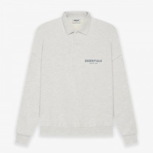 Sudadera Essentials Fear of God Long Sleeve Polo Gray | 34XDTHQPR