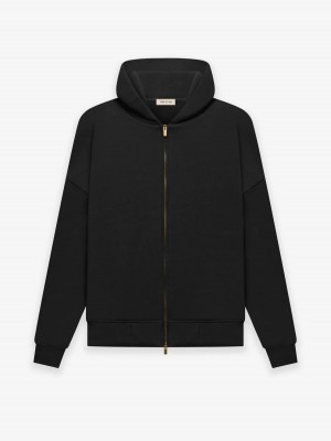 Sudadera con Capucha Essentials Fleece Zip Up Negras | 34RQVJINY