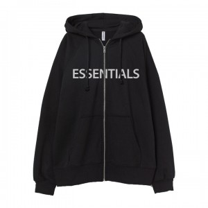 Sudadera con Capucha Essentials Oversized Zip-Through Negras | 81YLFPECJ