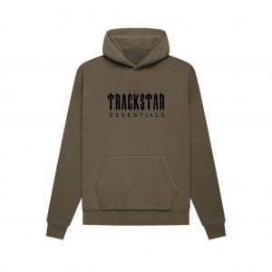 Sudadera con Capucha Essentials Trackstar Premium Marrones Oscuro | 46JLKCBHI