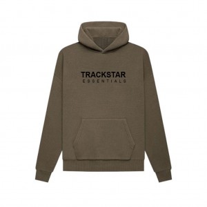 Sudadera con Capucha Essentials Trackstar Marrones Oscuro | 45LPUTSWC