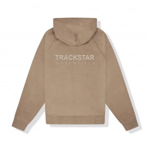 Sudadera con Capucha Essentials Trackstar Moda Marrones | 81JZLYQIR