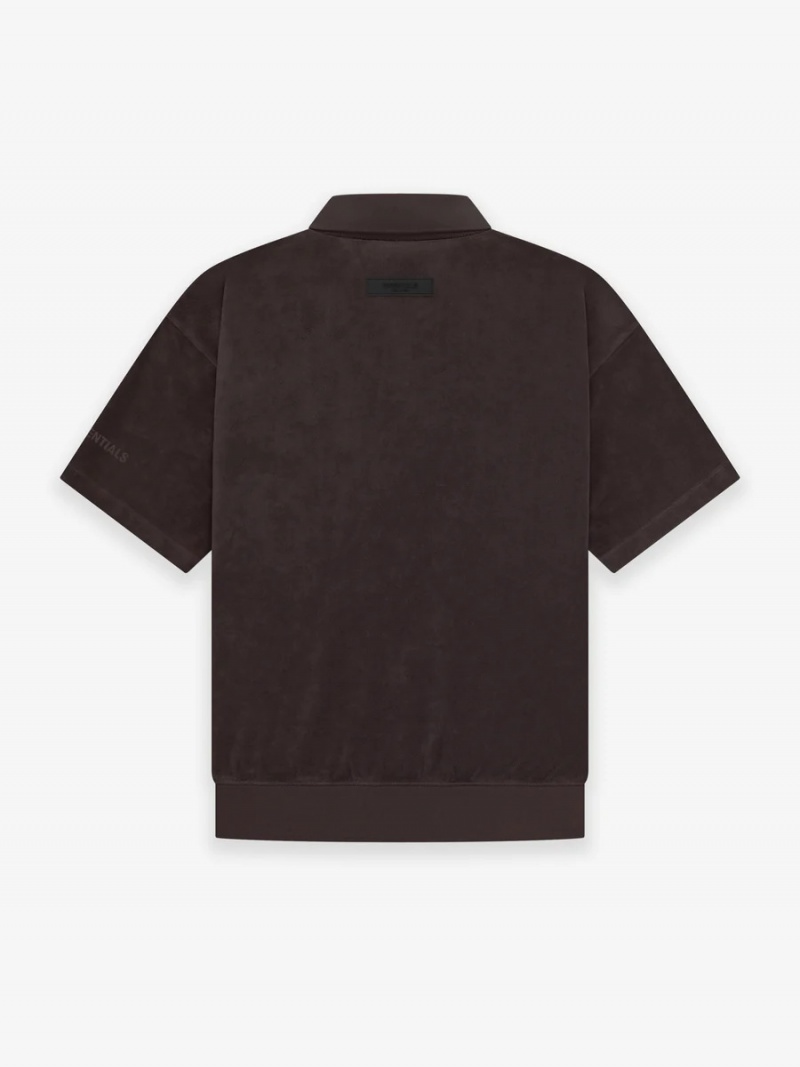 Camiseta Essentials SS Terry Polo Marrones Oscuro | 97GYBXLTJ