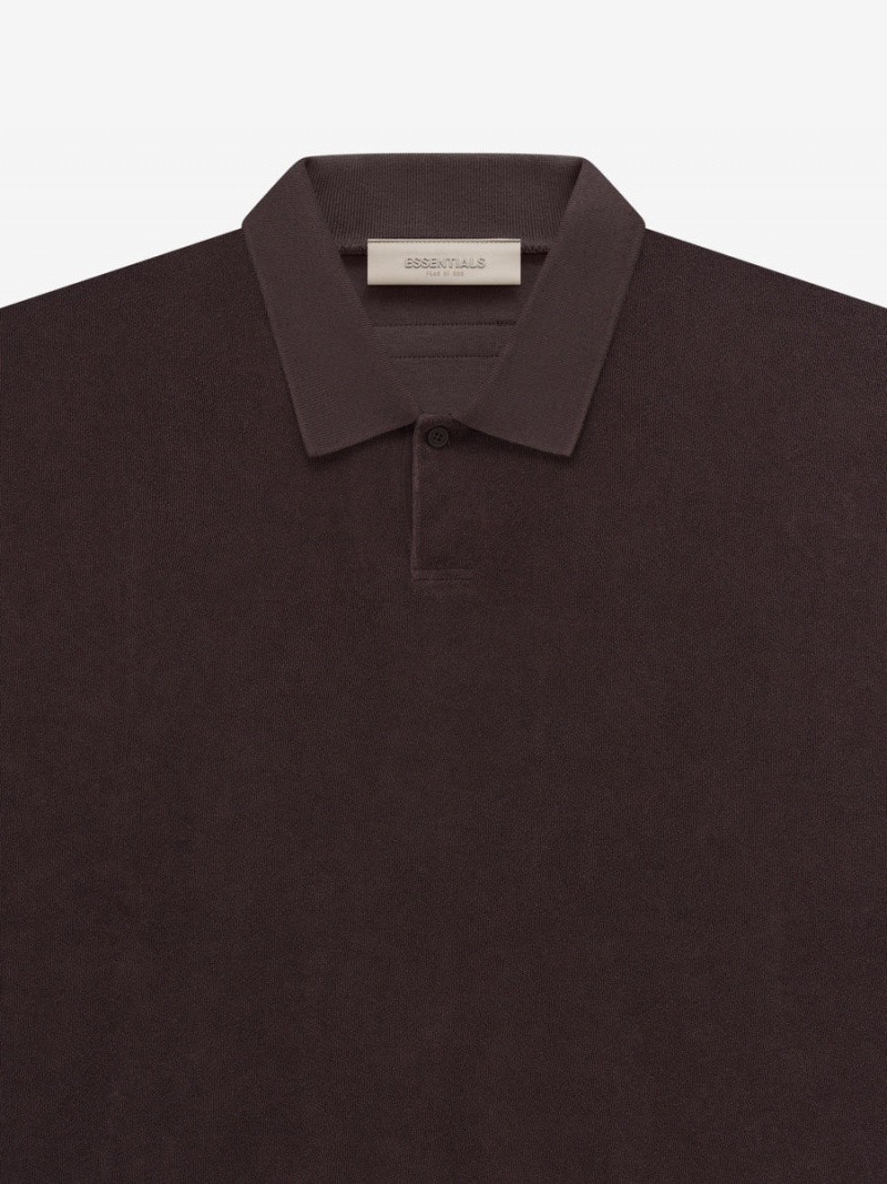 Camiseta Essentials SS Terry Polo Marrones Oscuro | 97GYBXLTJ