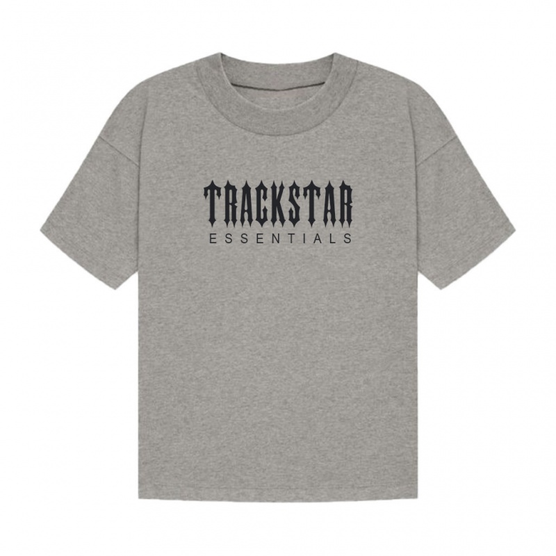 Camiseta Essentials Trackstar London Boxy Gray | 10FNRQVAK