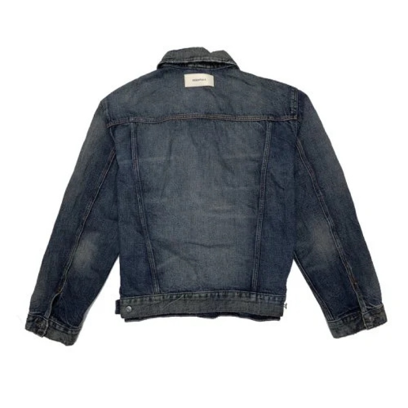 Chaquetas Essentials Fear of God Denim Trucker Azules Oscuro | 76LEPHAWC