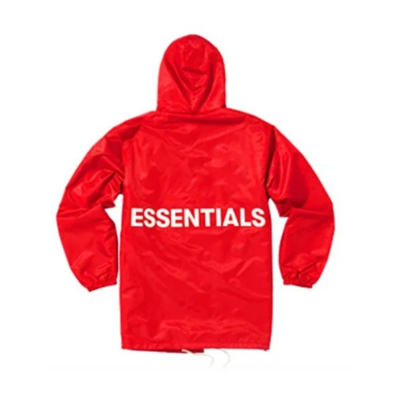 Chaquetas Essentials Fear of God Encapuchado Rojas | 71CJEGAFS