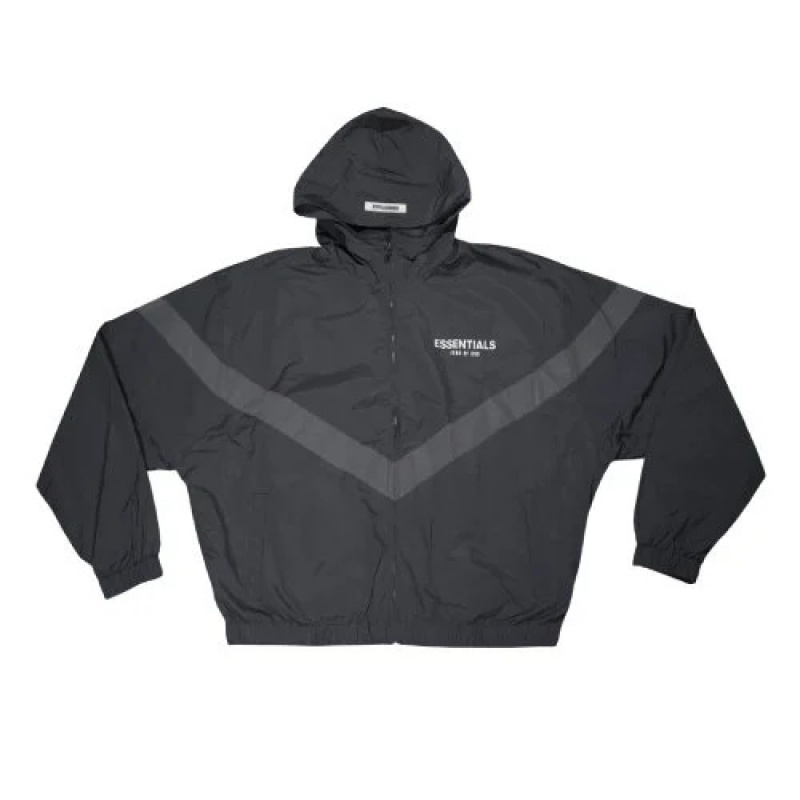 Chaquetas Essentials Zip Anorak Windbreaker Negras | 64FAMYCOI