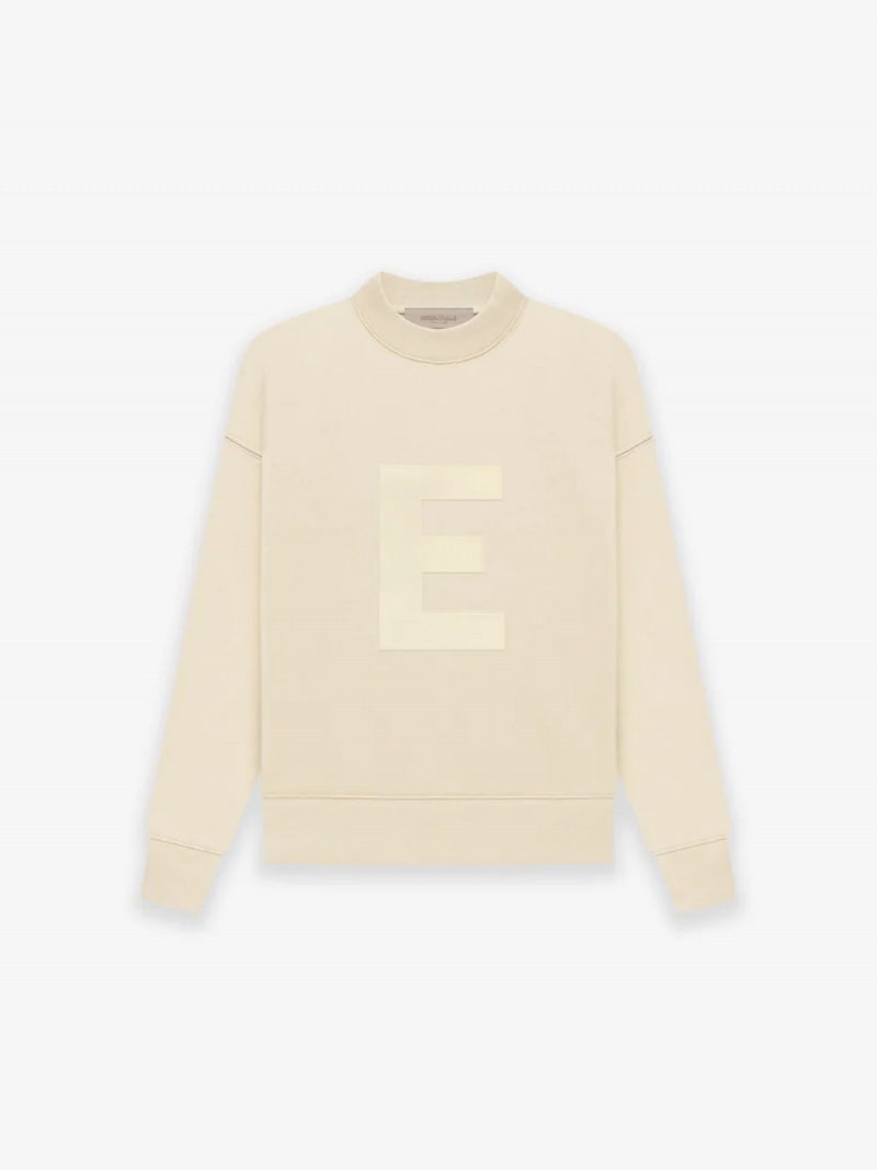 Sudadera Essentials Crewneck Egg Shell Niños Beige | 34TRAZSDN