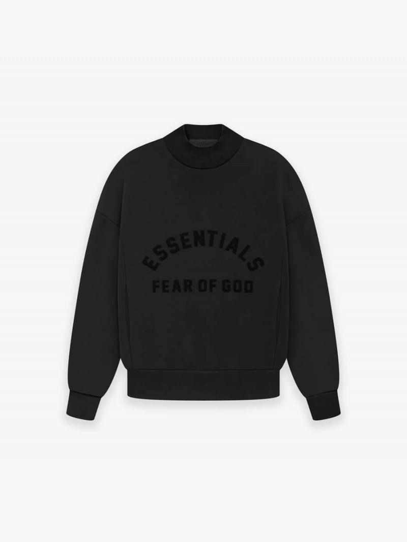 Sudadera Essentials Crewneck Jet Niños Negras | 16QEKVJIG