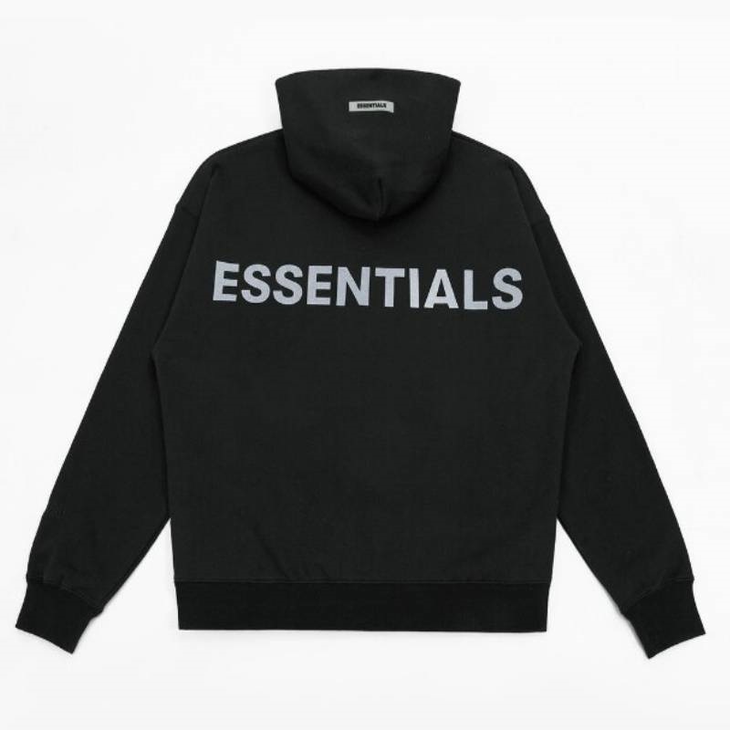 Sudadera con Capucha Essentials Fear Of God Reflective Letter Negras | 97UCVXZMG