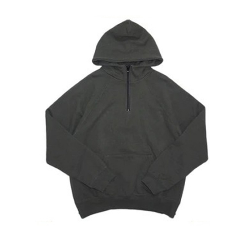 Sudadera con Capucha Essentials Fear of God Half Zip Negras | 04RTQDYVK