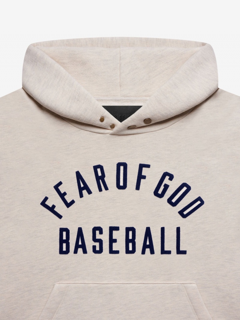 Sudadera con Capucha Essentials Fear of God Baseball Creme | 92OTCWKYQ