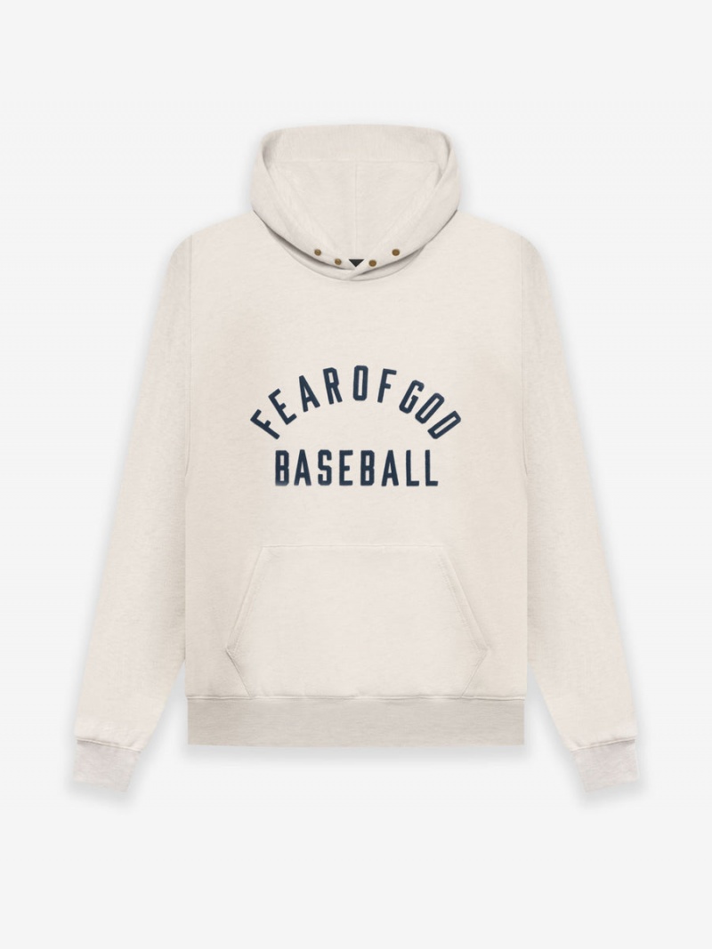 Sudadera con Capucha Essentials Fear of God Baseball Creme | 92OTCWKYQ