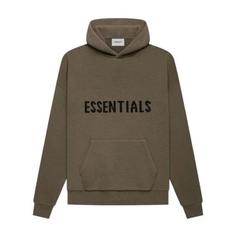 Sudadera con Capucha Essentials Fear of God Knit Pullover Marrones | 14NBCEWTV