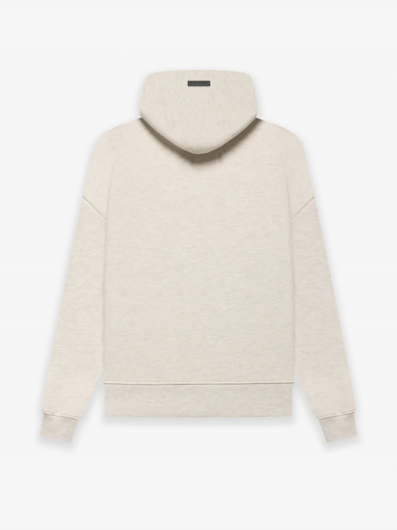 Sudadera con Capucha Essentials Fleece Zip Up Beige | 39WLTNHZJ