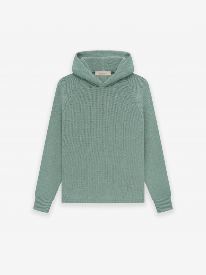 Sudadera con Capucha Essentials Knit Niños Verde | 03UPZABJR