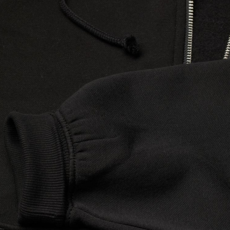 Sudadera con Capucha Essentials Oversized Zip-Through Negras | 81YLFPECJ