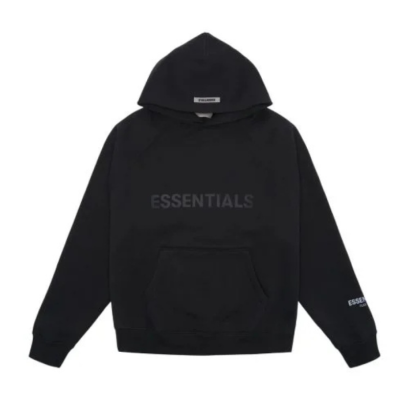 Sudadera con Capucha Essentials Pullover Applique Logo Negras | 06GIDNQYV