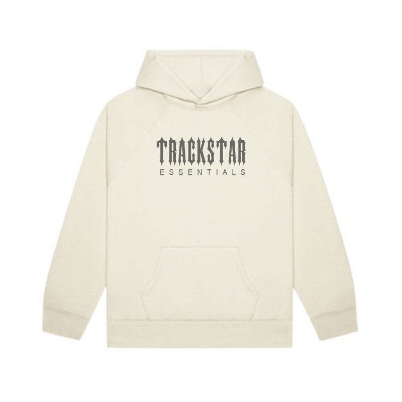 Sudadera con Capucha Essentials Trackstar Estampadas Beige | 92NFCPVSW