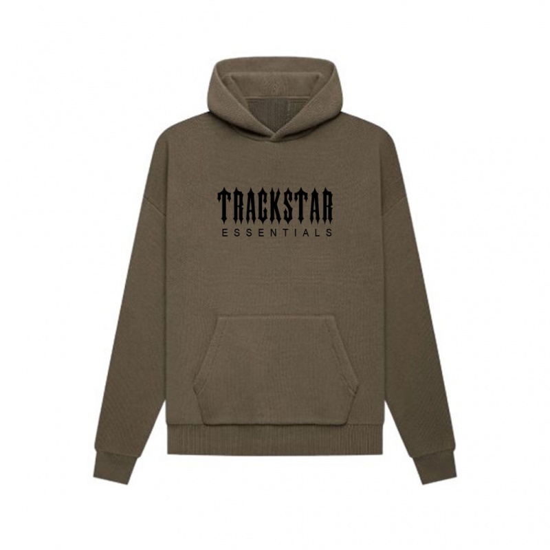 Sudadera con Capucha Essentials Trackstar Premium Marrones Oscuro | 46JLKCBHI