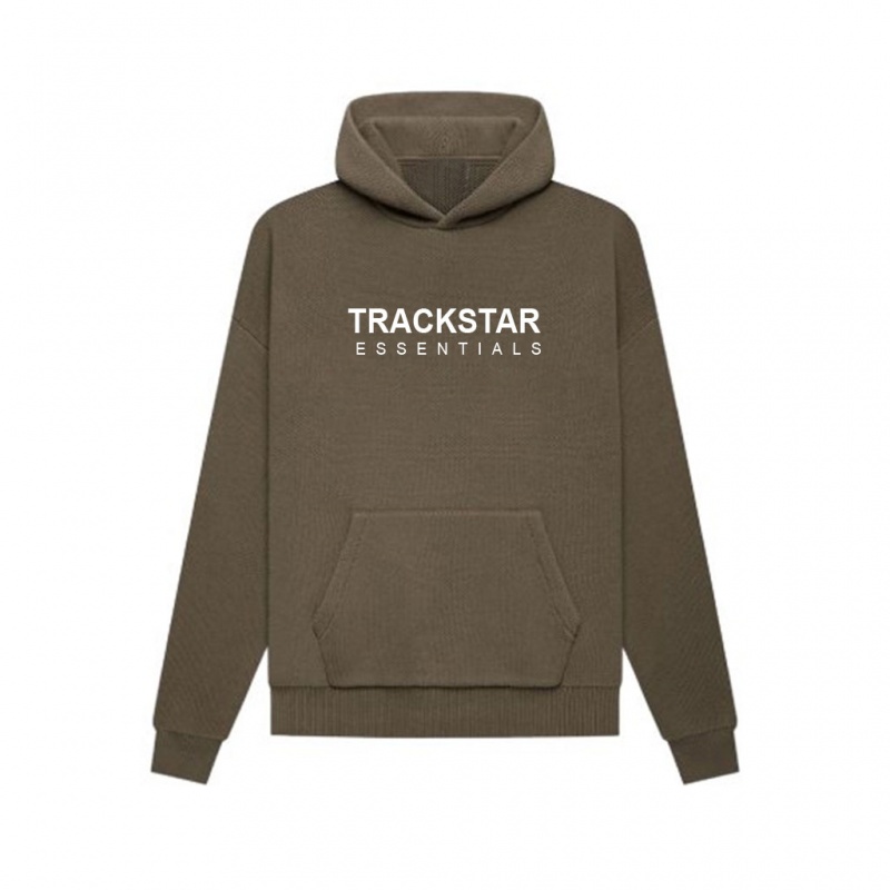 Sudadera con Capucha Essentials Trackstar Estampadas Marrones Oscuro | 02MOHWIVY