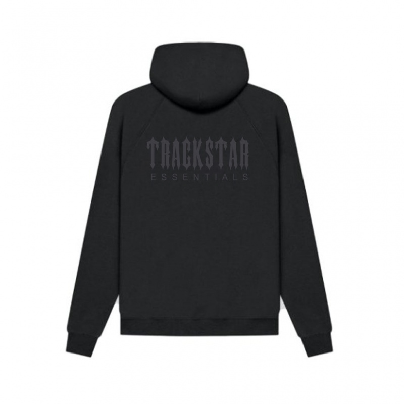 Sudadera con Capucha Essentials Trackstar Regular Fit Negras | 69ZVFORMB